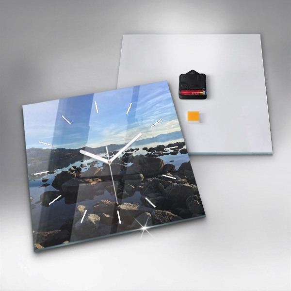 Reloj de pared cuadrado Vista del mar