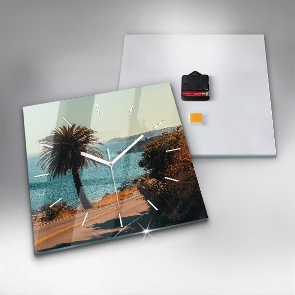 Reloj cuadrado Palmeras en Malibú
