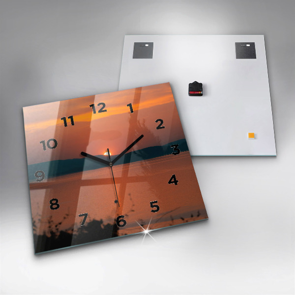 Reloj de pared cuadrado Lago Balaton al atardecer