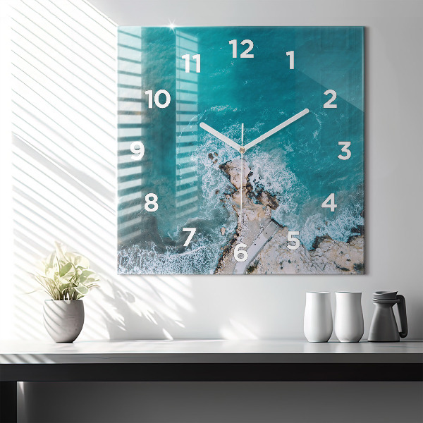 Reloj de pared cuadrado Fiordos en la Costa Blanca