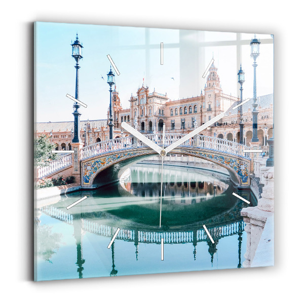 Reloj de pared cuadrado Plaza de España en Sevilla