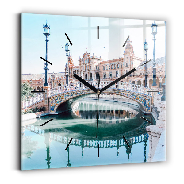 Reloj de pared cuadrado Plaza de España en Sevilla