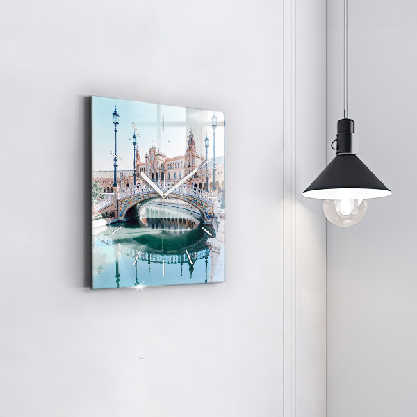 Reloj de pared cuadrado Plaza de España en Sevilla
