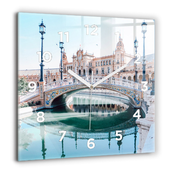 Reloj de pared cuadrado Plaza de España en Sevilla