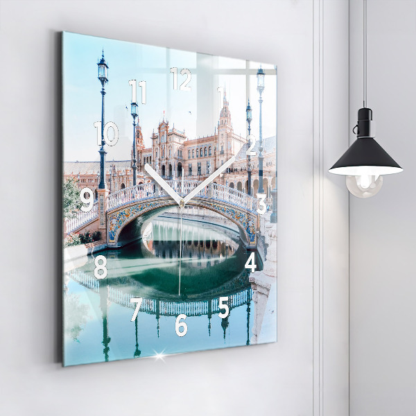 Reloj de pared cuadrado Plaza de España en Sevilla