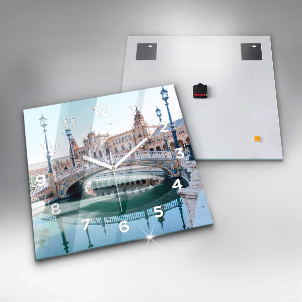 Reloj de pared cuadrado Plaza de España en Sevilla