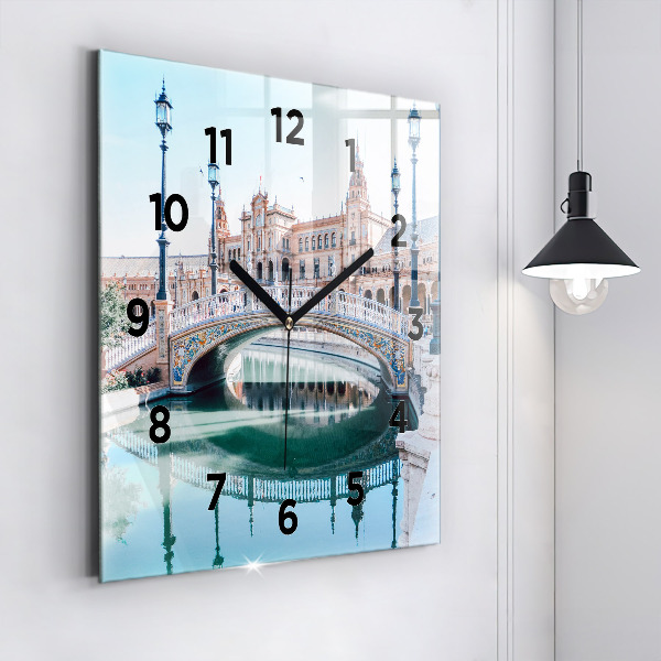 Reloj de pared cuadrado Plaza de España en Sevilla