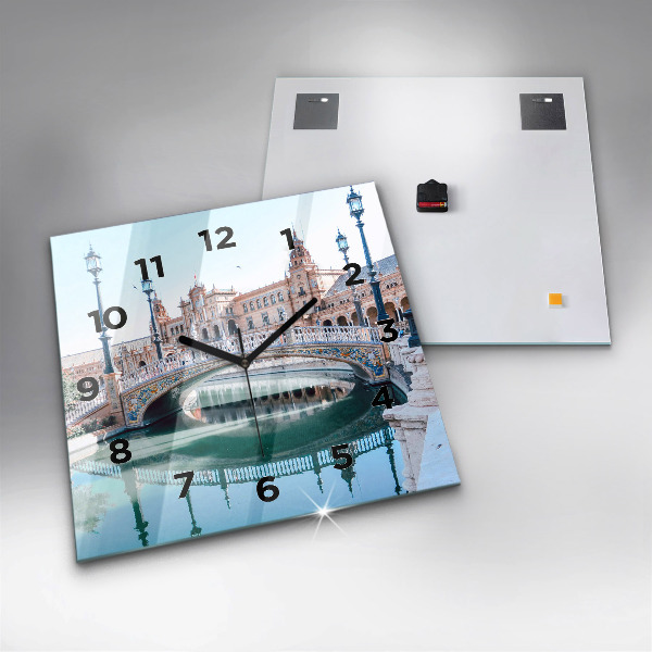 Reloj de pared cuadrado Plaza de España en Sevilla