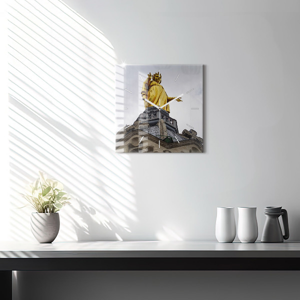 Reloj cuadrado Estatua de Nuestra Señora en Lyon