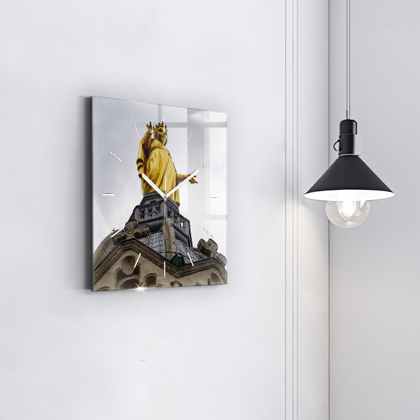 Reloj cuadrado Estatua de Nuestra Señora en Lyon