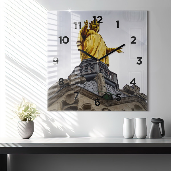 Reloj cuadrado Estatua de Nuestra Señora en Lyon
