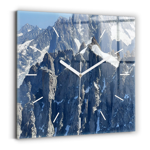 Reloj de pared cuadrado Los Alpes en invierno