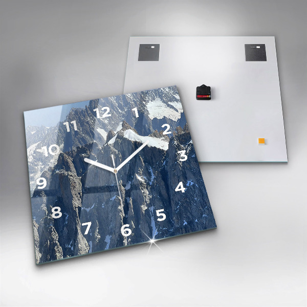 Reloj de pared cuadrado Los Alpes en invierno