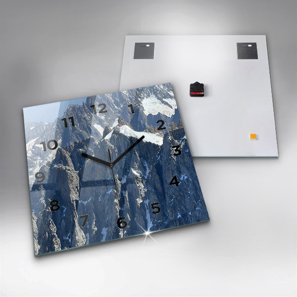 Reloj de pared cuadrado Los Alpes en invierno