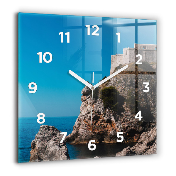 Reloj de pared cuadrado Acantilados de Dubrovnik