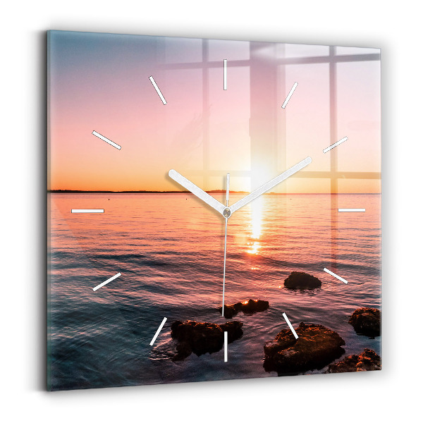 Reloj cuadrado Rocas al atardecer