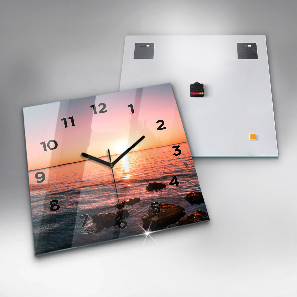 Reloj cuadrado Rocas al atardecer