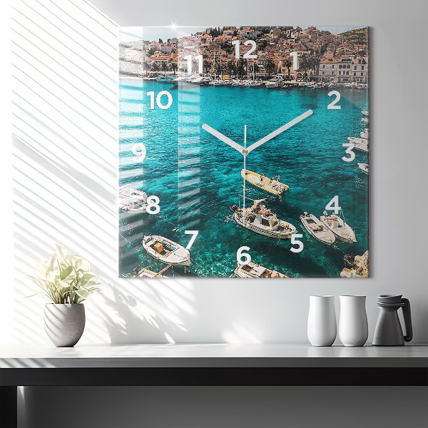 Reloj de pared cuadrado Barcos en Croacia