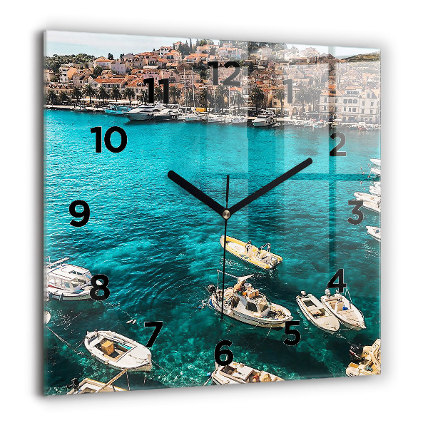 Reloj de pared cuadrado Barcos en Croacia