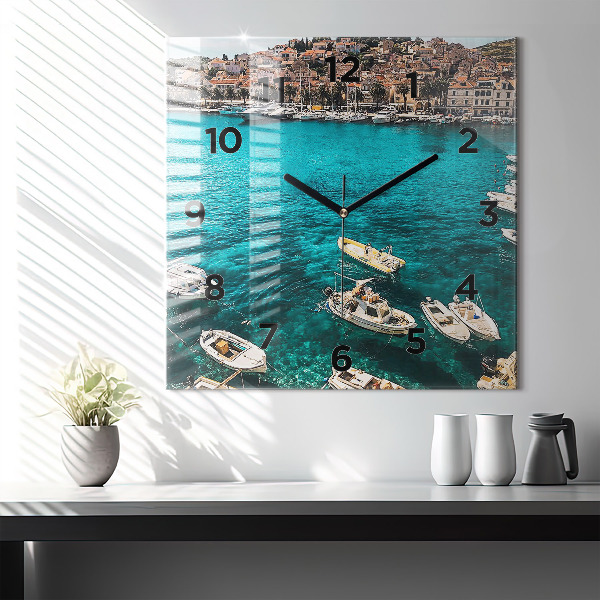 Reloj de pared cuadrado Barcos en Croacia