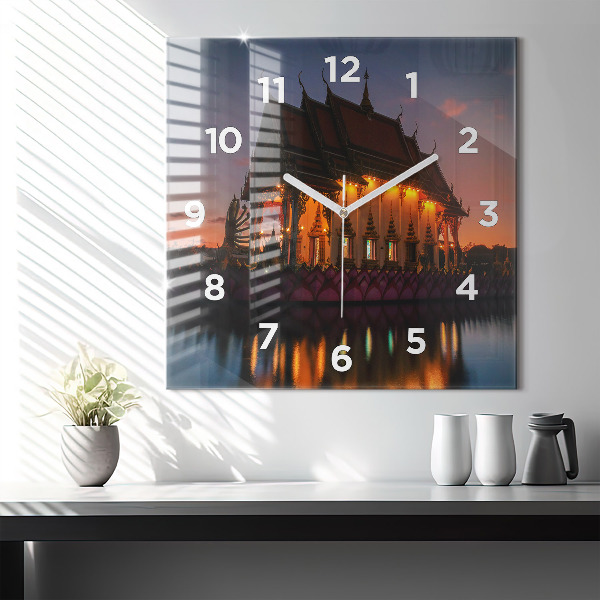 Reloj de pared cuadrado Templo en Bangkok