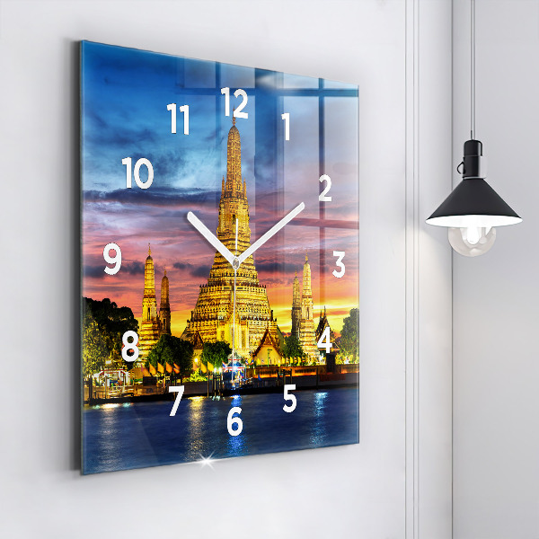 Reloj de pared cuadrado Templo en Bangkok