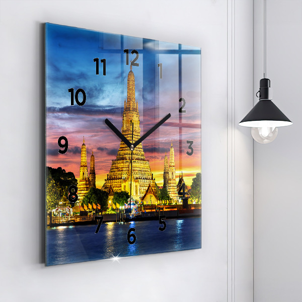 Reloj de pared cuadrado Templo en Bangkok