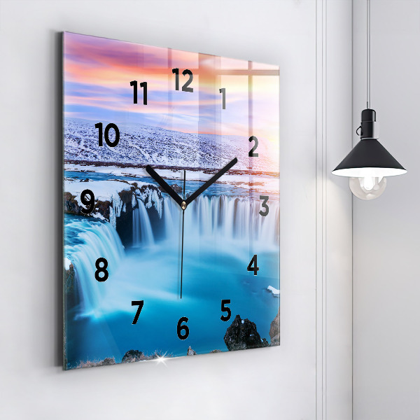 Reloj de pared cuadrado Cascada de Godafoss Islandia