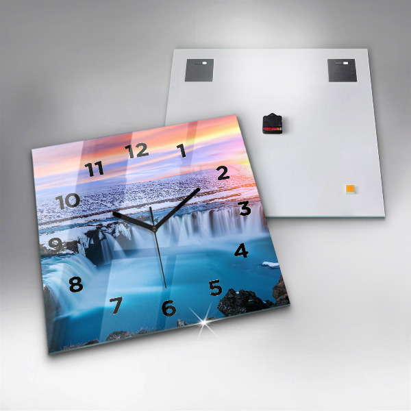 Reloj de pared cuadrado Cascada de Godafoss Islandia