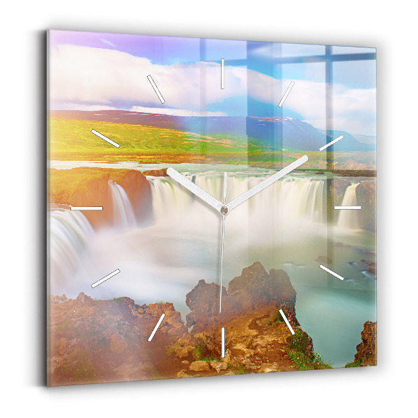 Reloj cuadrado Godafoss en Islandia