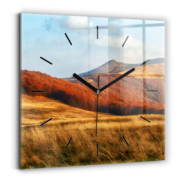 Reloj cuadrado Paisaje de montaña en otoño