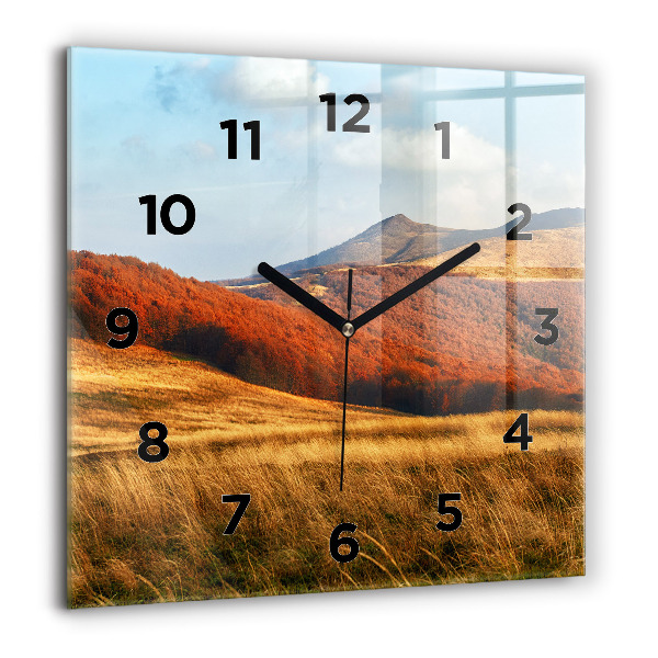 Reloj cuadrado Paisaje de montaña en otoño