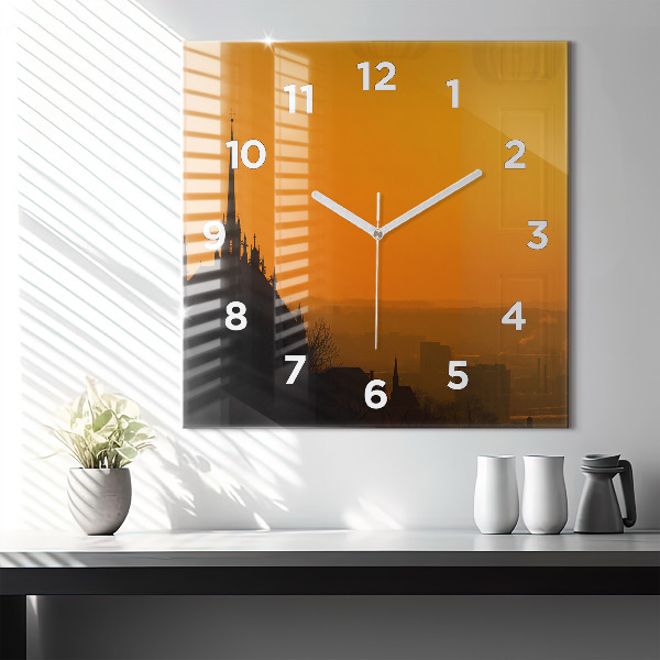 Reloj cuadrado Vista de la catedral de Brno