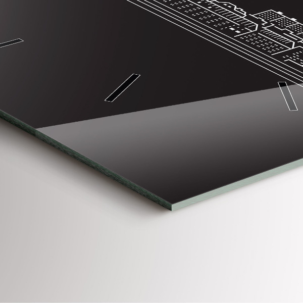 Reloj de pared cuadrado Dibujo de la ciudad de Ostrava