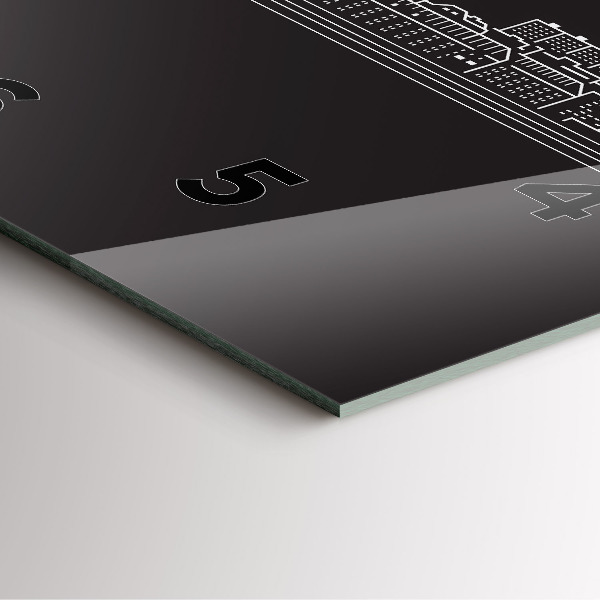 Reloj de pared cuadrado Dibujo de la ciudad de Ostrava