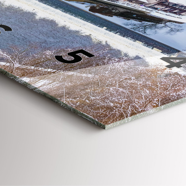 Reloj de pared cuadrado Panorama de una ciudad en invierno