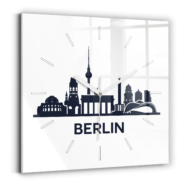 Reloj de pared cuadrado Ilustración de la ciudad de Berlín