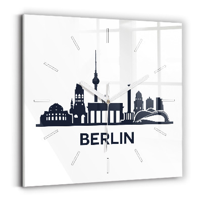 Reloj de pared cuadrado Ilustración de la ciudad de Berlín