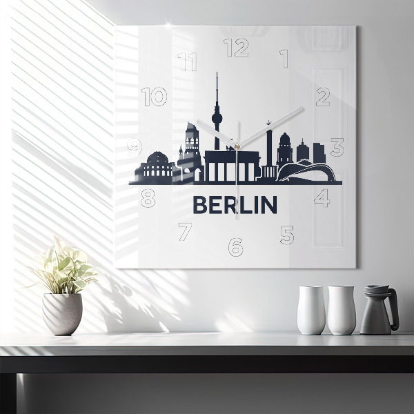 Reloj de pared cuadrado Ilustración de la ciudad de Berlín