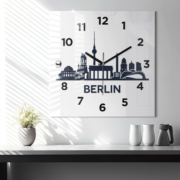 Reloj de pared cuadrado Ilustración de la ciudad de Berlín