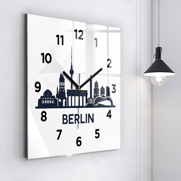 Reloj de pared cuadrado Ilustración de la ciudad de Berlín