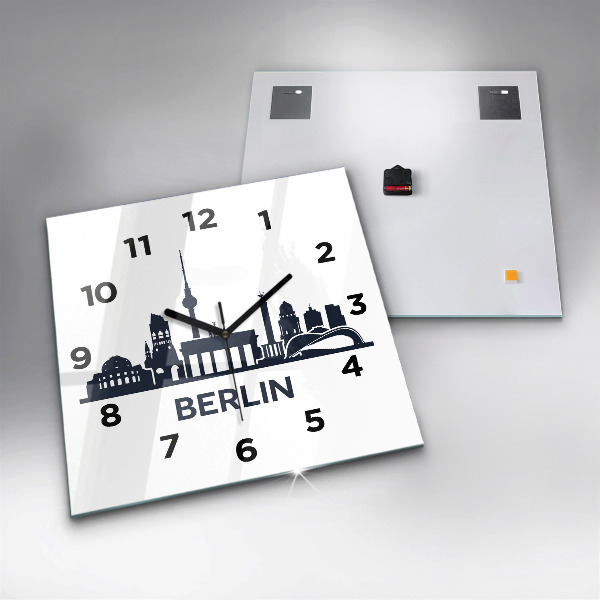 Reloj de pared cuadrado Ilustración de la ciudad de Berlín