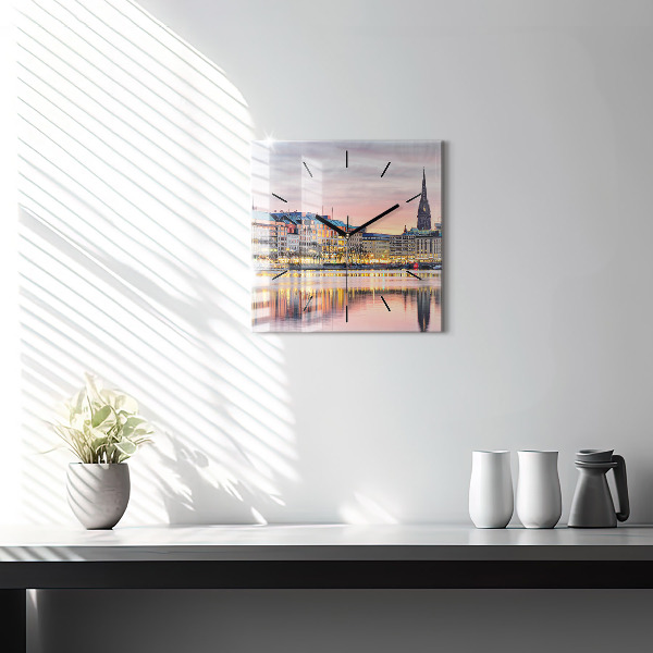 Reloj cuadrado Alster en Hamburgo