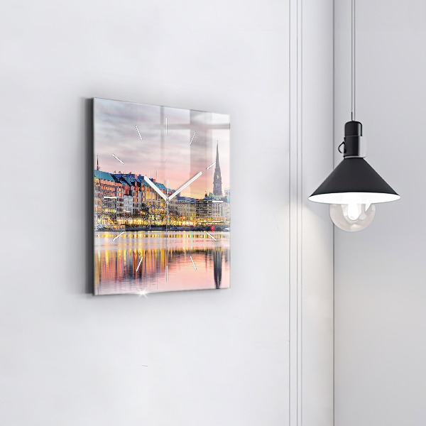 Reloj cuadrado Alster en Hamburgo