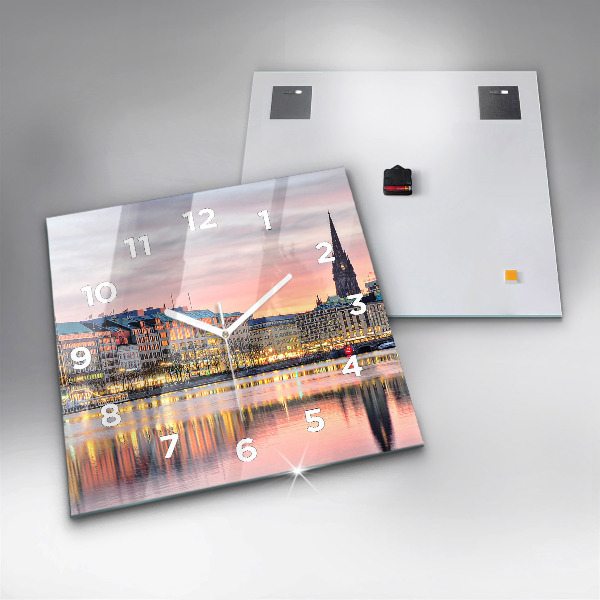 Reloj cuadrado Alster en Hamburgo