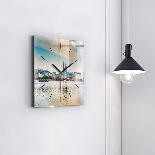 Reloj de pared cuadrado Binnenalster en Hamburgo