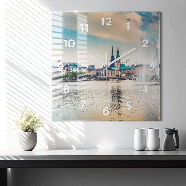 Reloj de pared cuadrado Binnenalster en Hamburgo