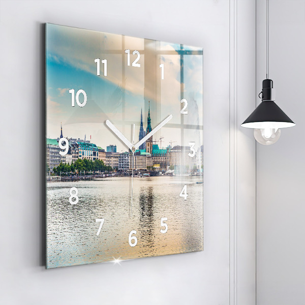 Reloj de pared cuadrado Binnenalster en Hamburgo