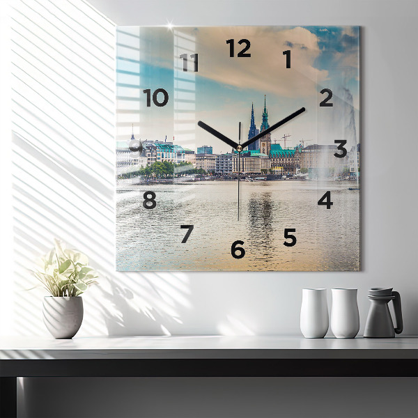 Reloj de pared cuadrado Binnenalster en Hamburgo