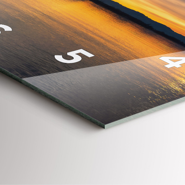 Reloj de pared cuadrado Puesta de sol sobre un lago